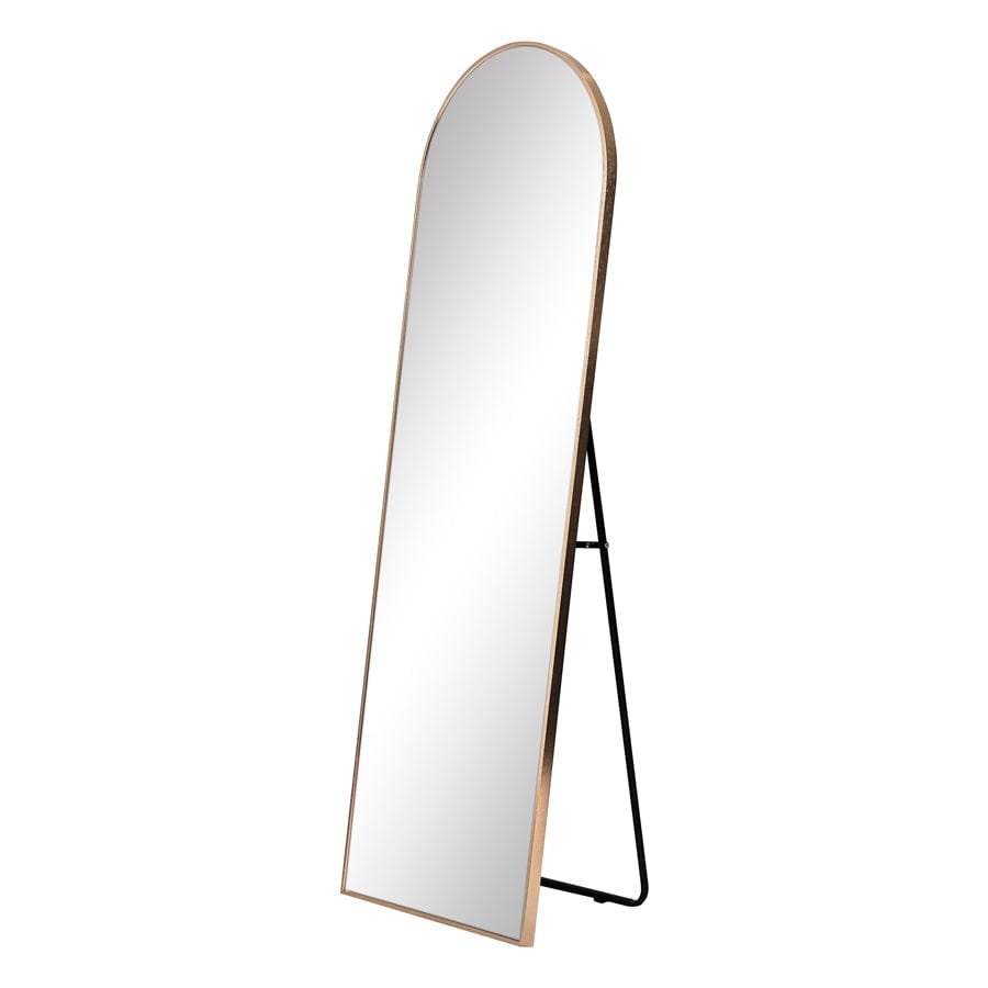 Arched 165cm Standing Full Length Mirror Gold Black Mango