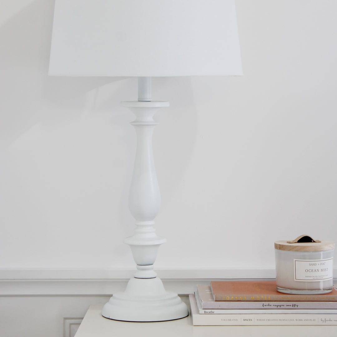 Classic Style Table Lamp White 69cm By Black Mango