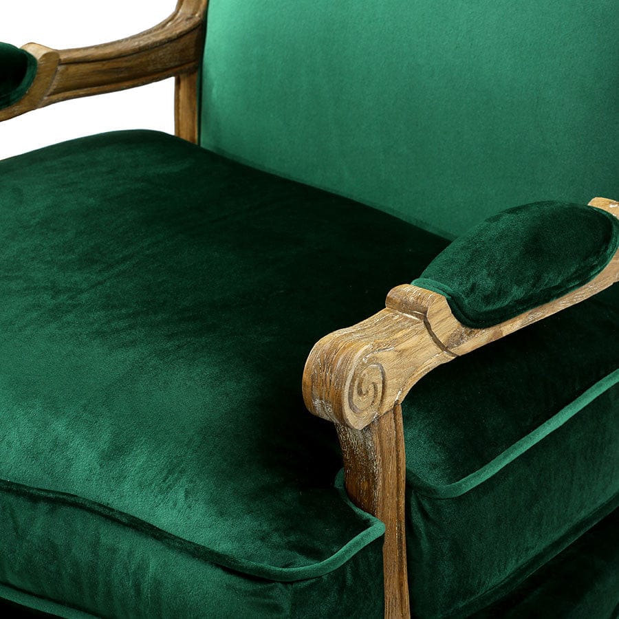 French Provincial Adele Occasional Chair Emerald By Black Mango