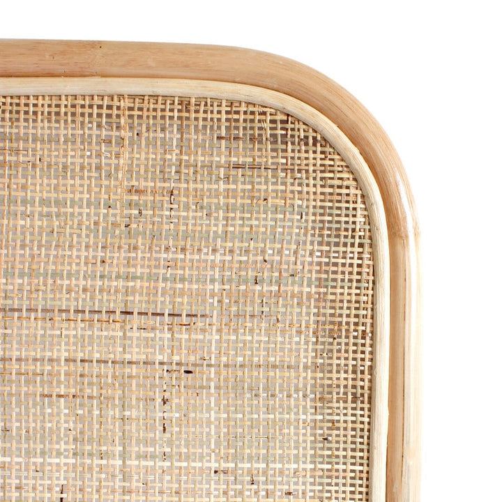 Lennox Rectangle Rattan Bedhead Queen Size Natural By Black Mango
