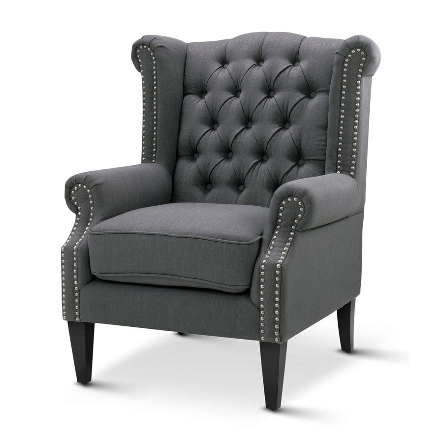 Royale Wingback Arm Chair Charcoal Black Mango Interiors