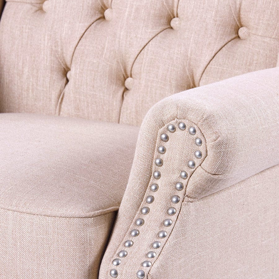 Royale Wingback Arm Chair Dusty Pink By Black Mango