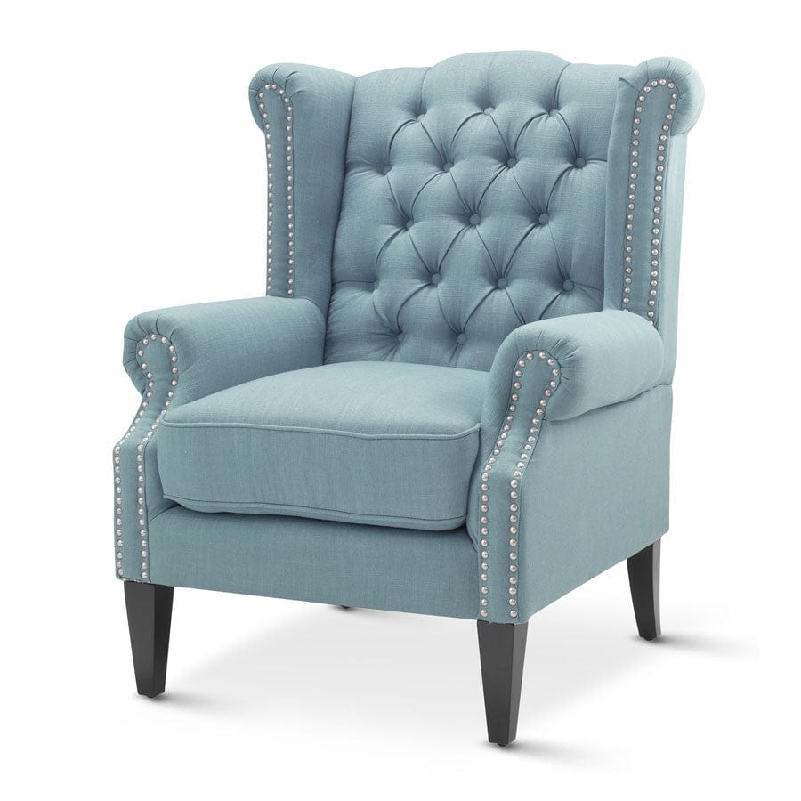 Royale Wingback Arm Chair Teal Black Mango Interiors
