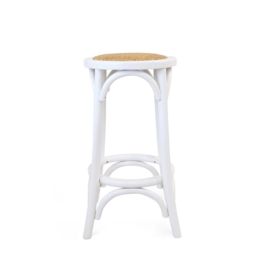 Salsa Rattan Bentwood Counter Stool White Black Mango