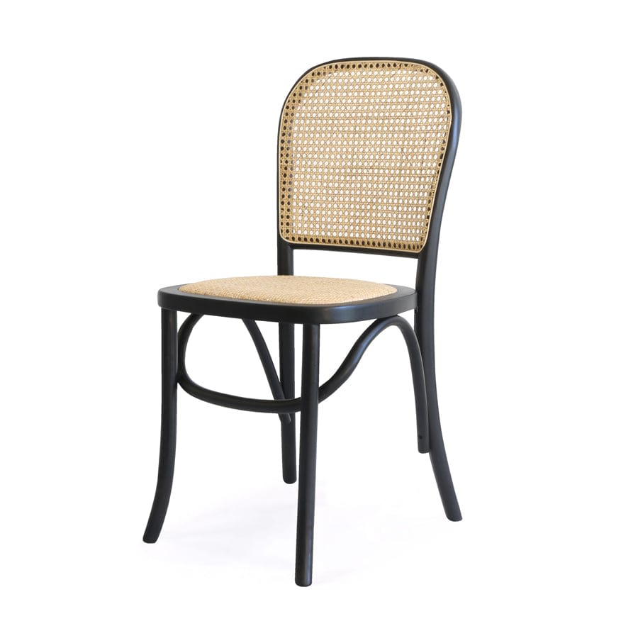 Salsa Rattan & Bentwood Dining Chair Black | Set of 2 By Black Mango