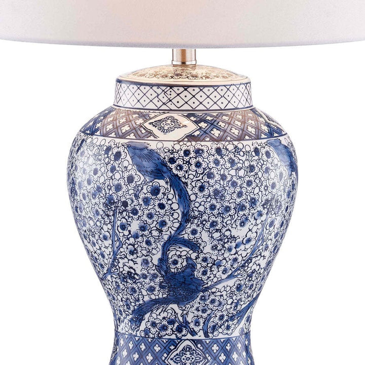 Tessa Blossom Blue & White Table Lamp By Black Mango