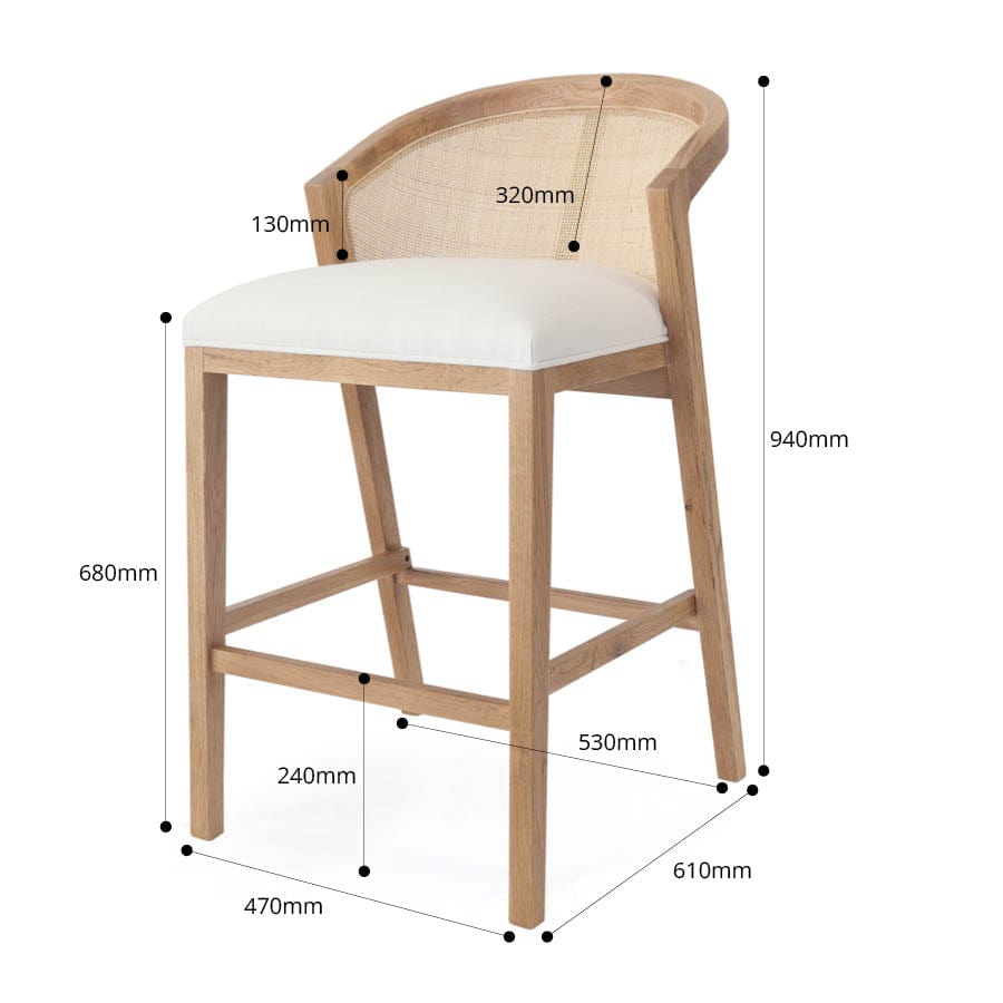 Anka Oak Counter Stool Natural Black Mango Interiors