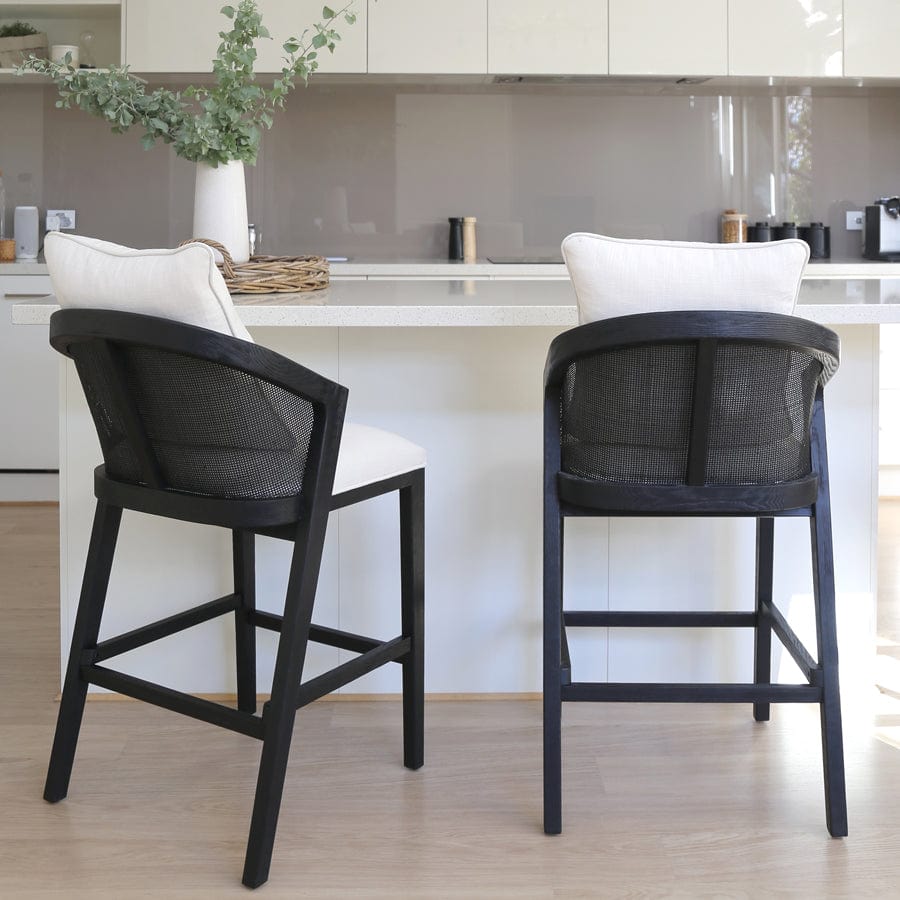 Anka Oak Counter Stool Natural Black Mango Interiors