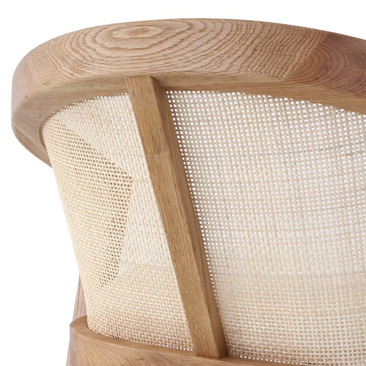 Anka Oak Counter Stool White Leatherette By Black Mango Interiors