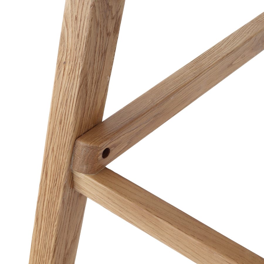 Anka Oak Counter Stool White Leatherette By Black Mango Interiors