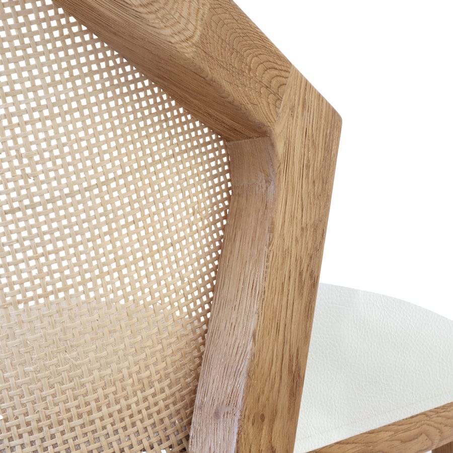 Anka Oak Counter Stool White Leatherette By Black Mango Interiors