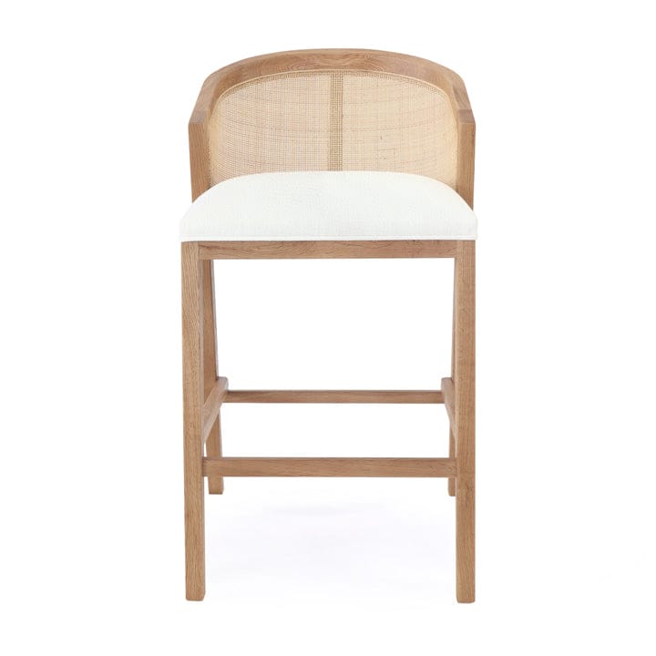 Anka Oak Counter Stool White Leatherette By Black Mango Interiors