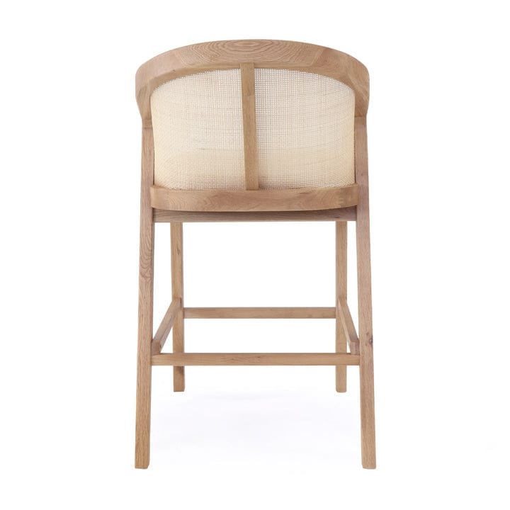 Anka Oak Counter Stool White Leatherette By Black Mango Interiors