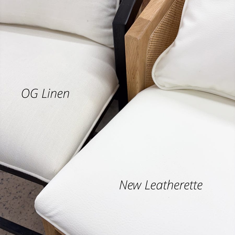 Anka Oak Counter Stool White Leatherette By Black Mango Interiors