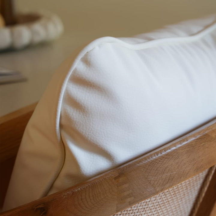 Anka Oak Counter Stool White Leatherette By Black Mango Interiors