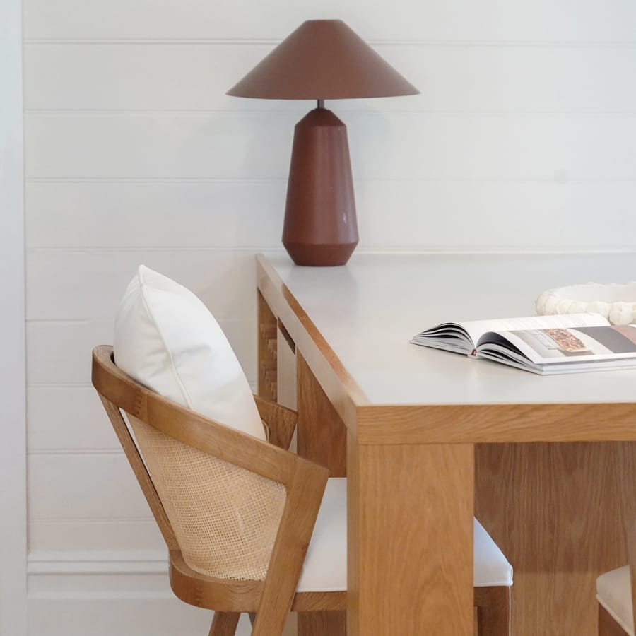 Anka Oak Counter Stool White Leatherette By Black Mango Interiors