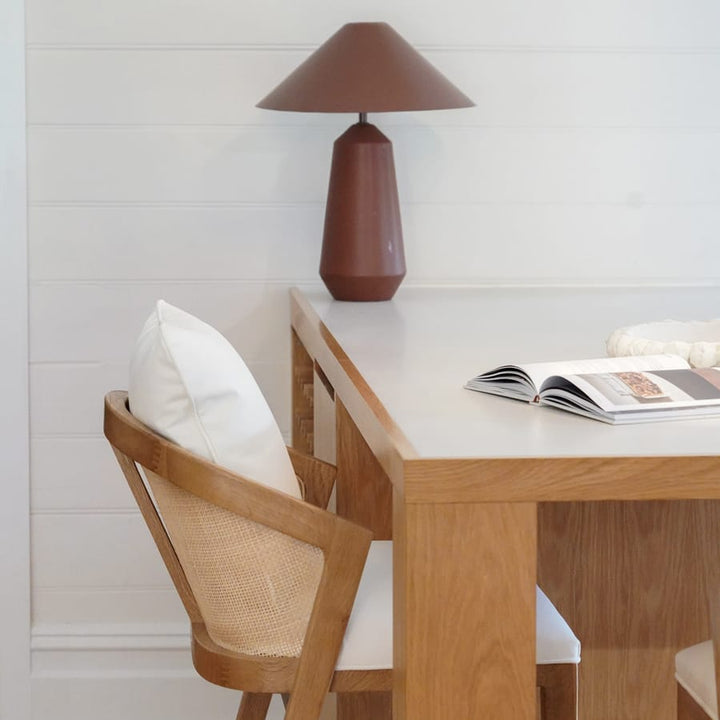 Anka Oak Counter Stool White Leatherette By Black Mango Interiors