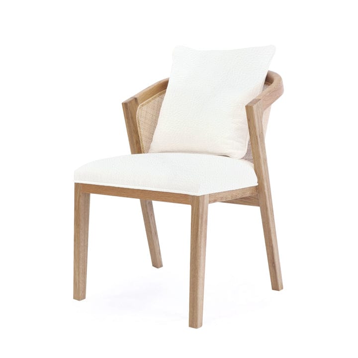 Anka Oak Dining Chair White Leatherette By Black Mango Interiors