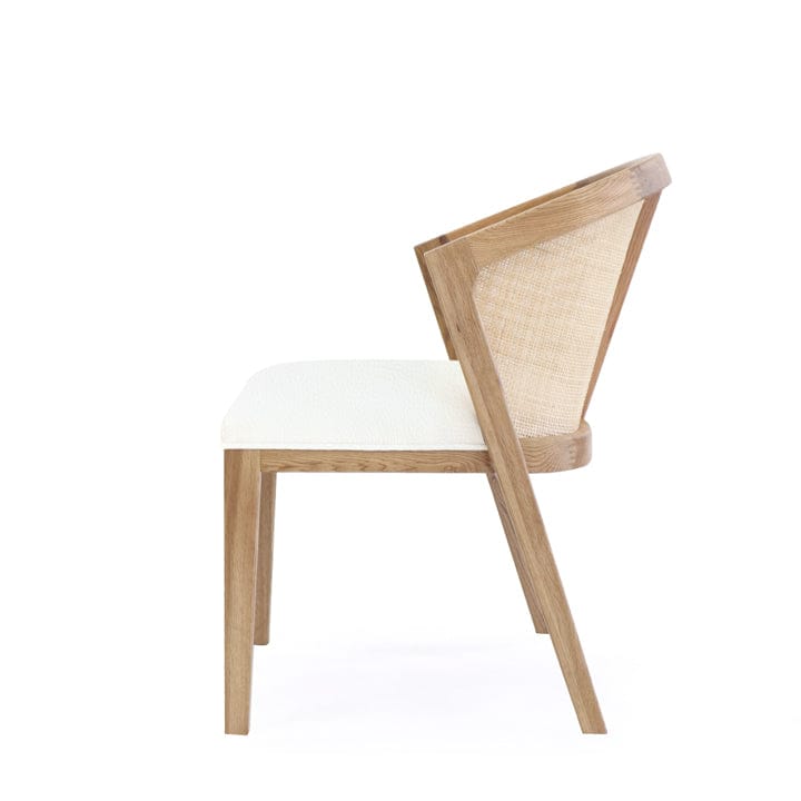 Anka Oak Dining Chair White Leatherette By Black Mango Interiors