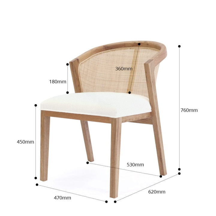 Anka Oak Dining Chair White Leatherette By Black Mango Interiors
