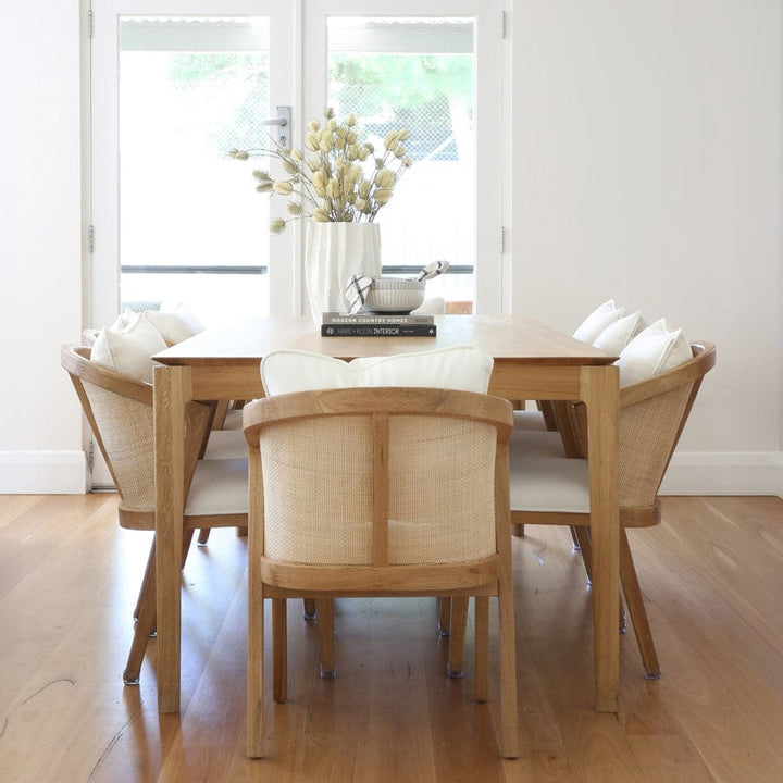 Anka Oak Dining Chair White Leatherette By Black Mango Interiors