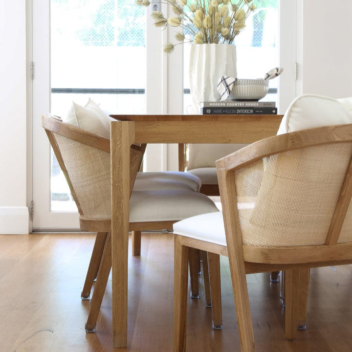 Anka Oak Dining Chair White Leatherette By Black Mango Interiors