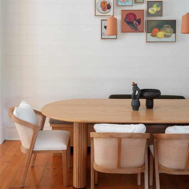 Anka Oak Dining Chair White Leatherette By Black Mango Interiors