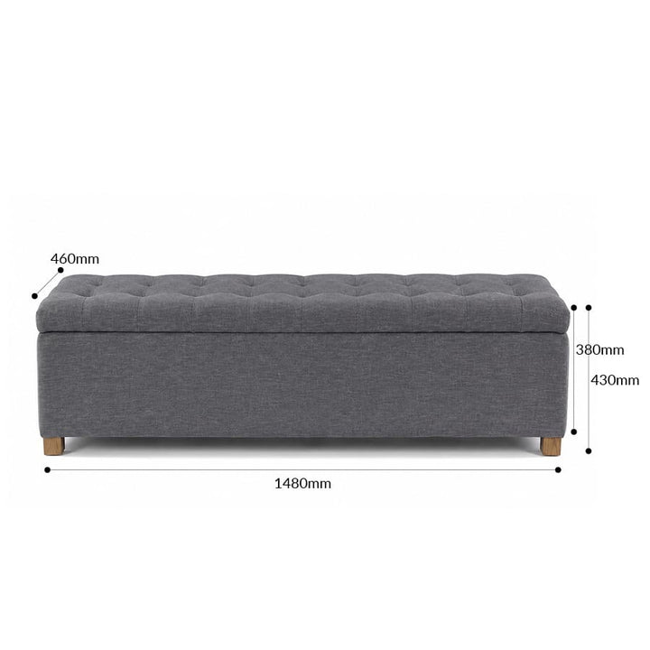 Ashlee Blanket Box Charcoal By Black Mango Interiors