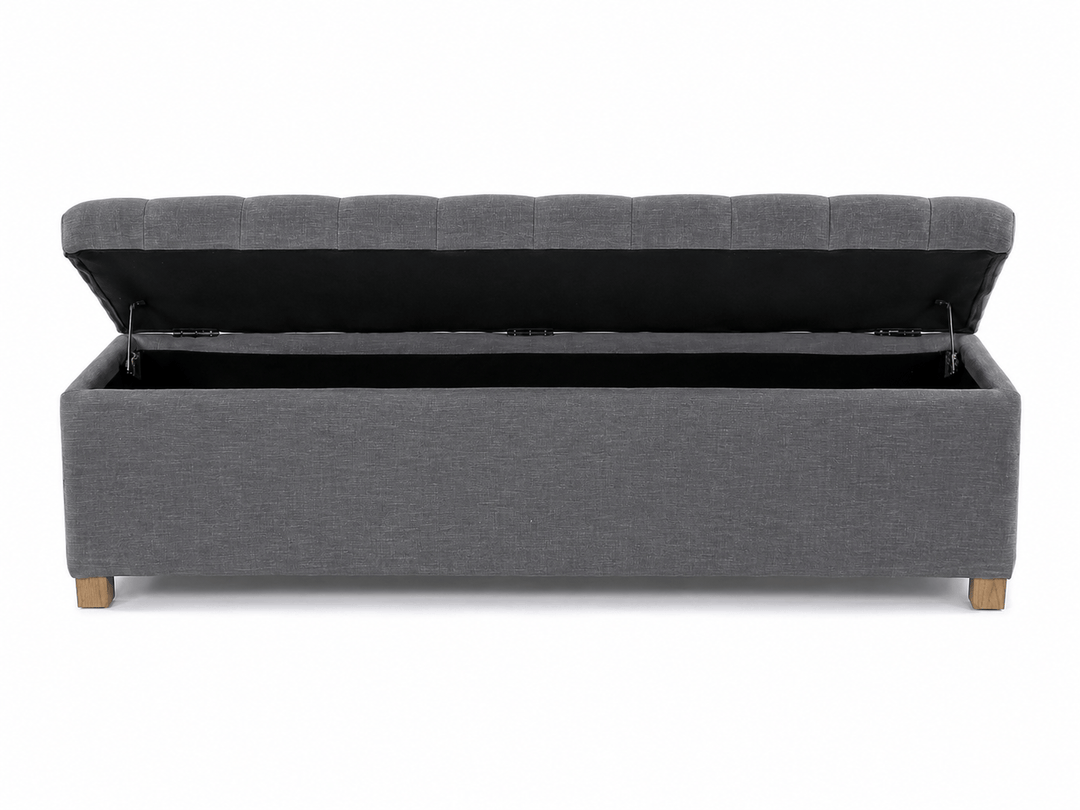 Ashlee Blanket Box Charcoal By Black Mango Interiors