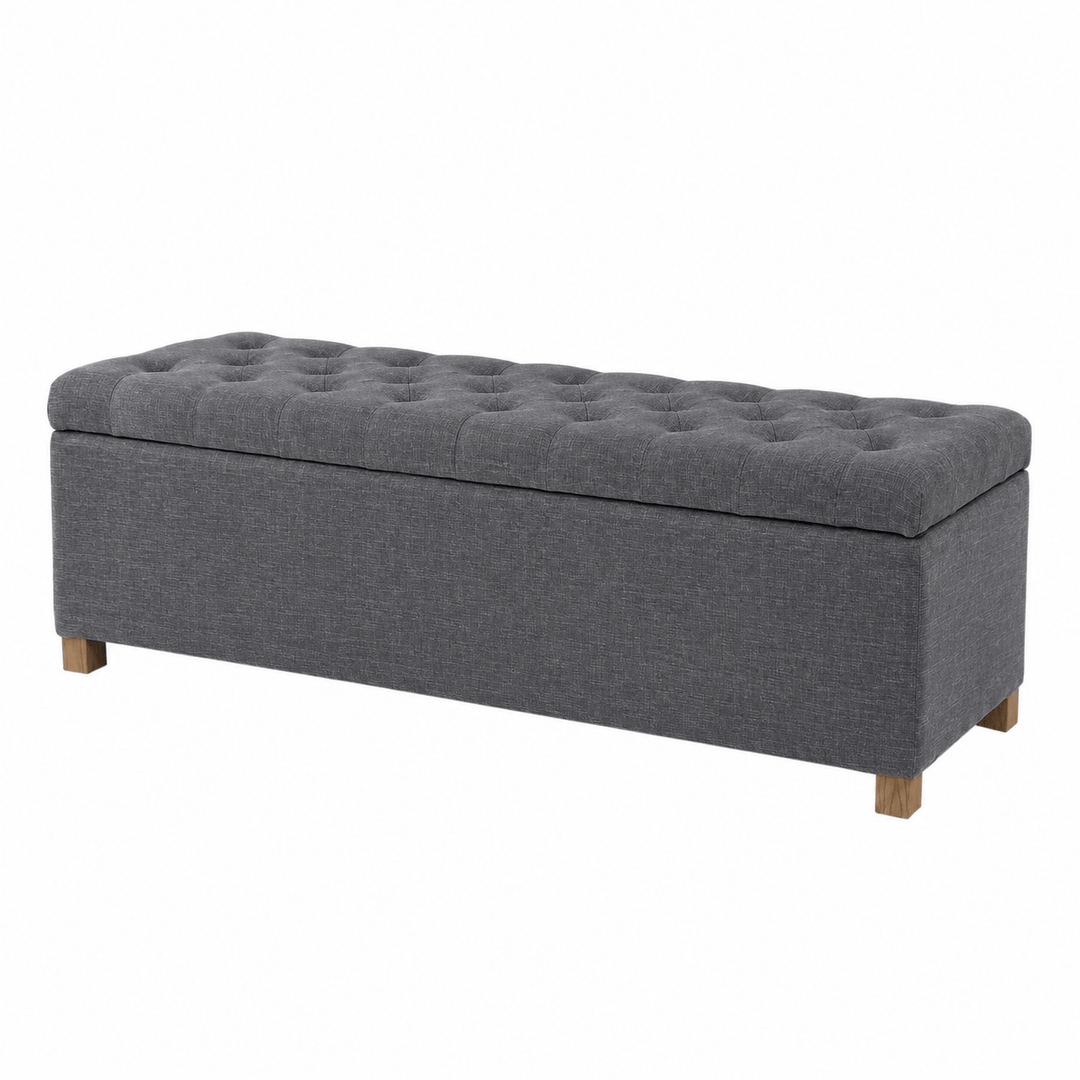 Ashlee Blanket Box Charcoal By Black Mango Interiors
