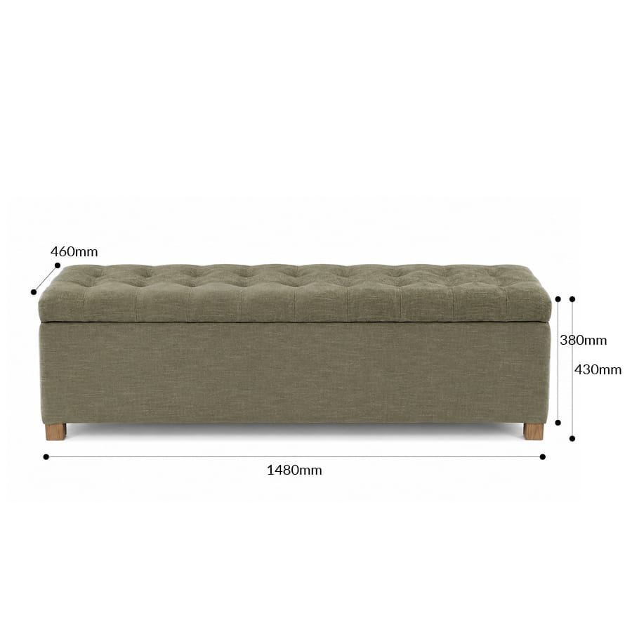 Ashlee Blanket Box Olive By Black Mango Interiors
