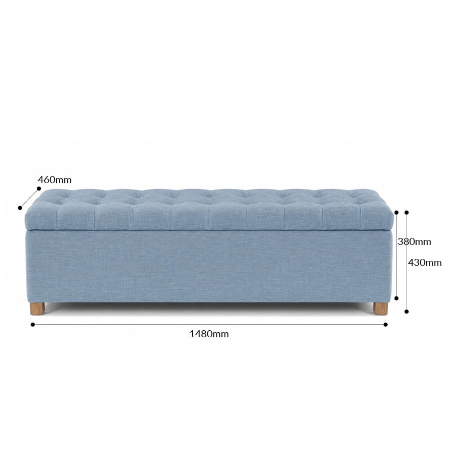 Ashlee Blanket Box Sky By Black Mango Interiors