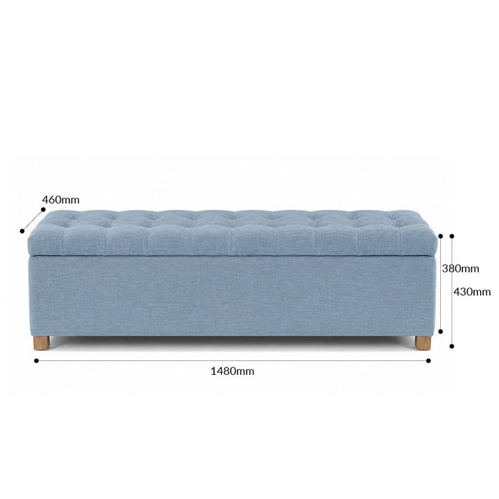 Ashlee Blanket Box Sky By Black Mango Interiors
