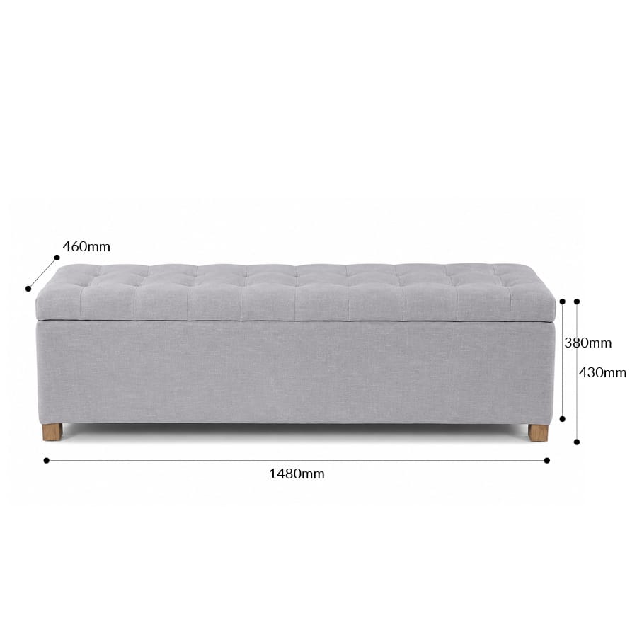Ashlee Blanket Box Steel By Black Mango Interiors