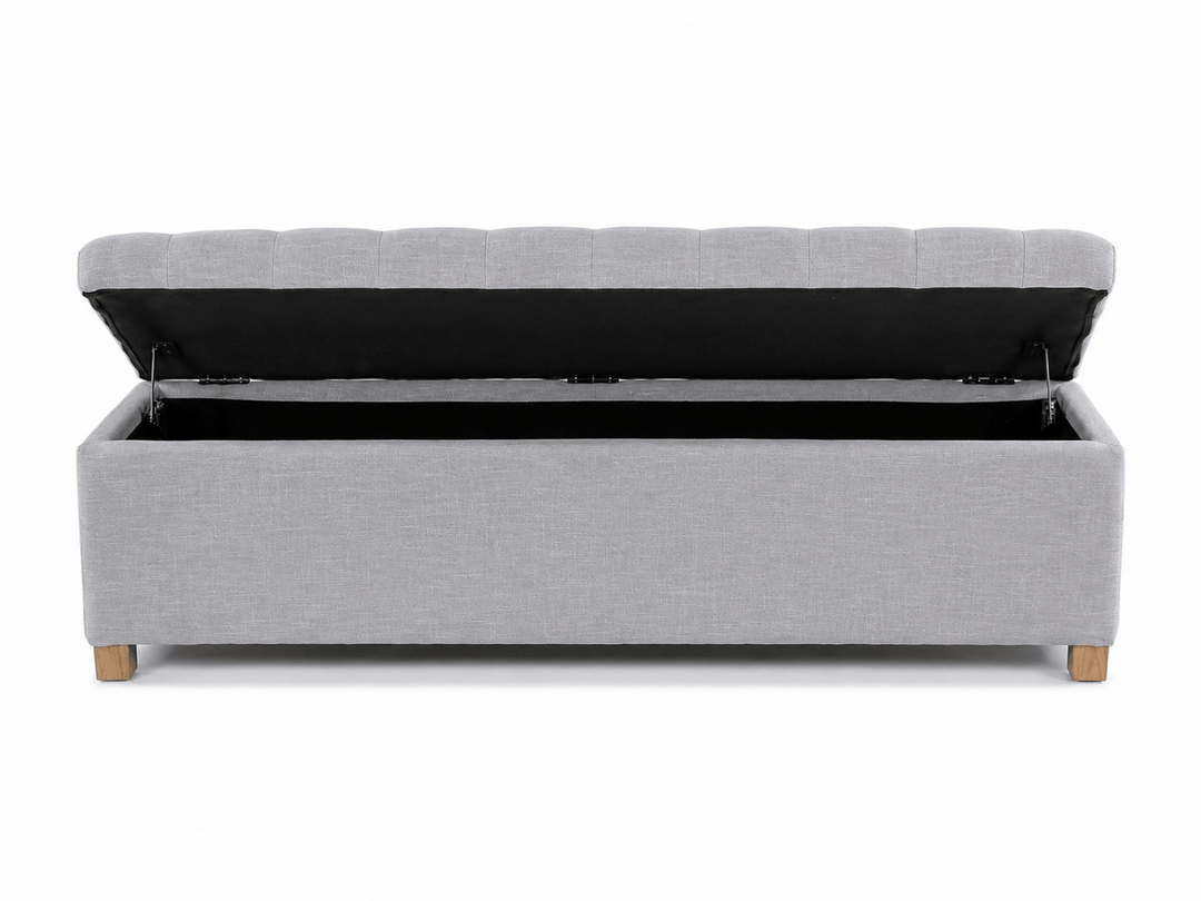 Ashlee Blanket Box Steel By Black Mango Interiors