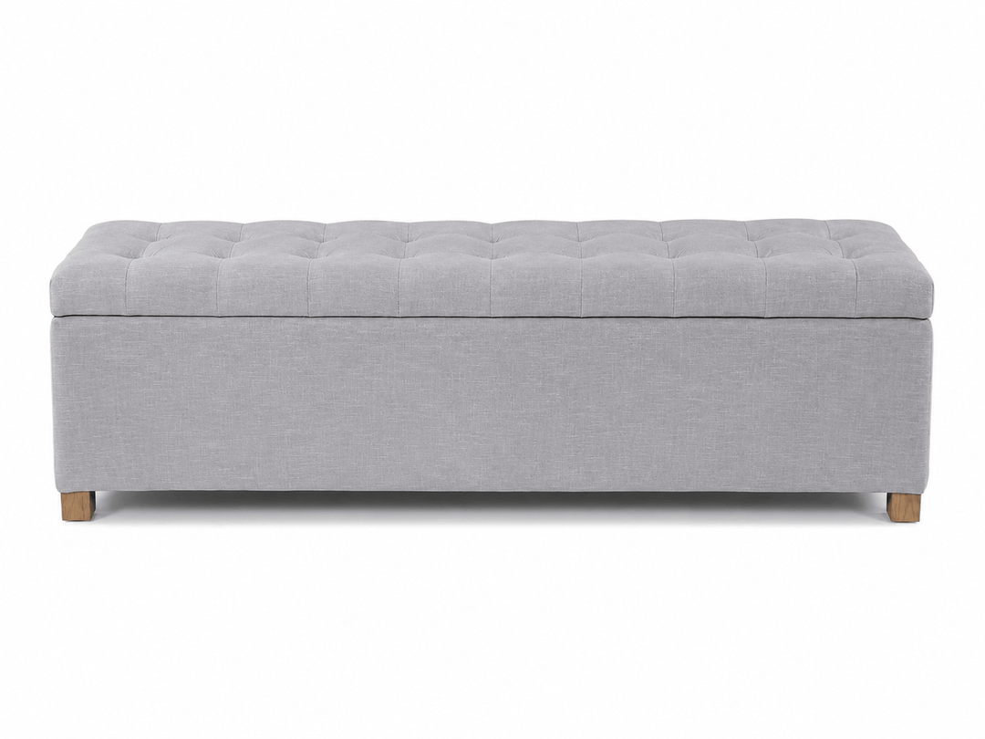 Ashlee Blanket Box Steel By Black Mango Interiors