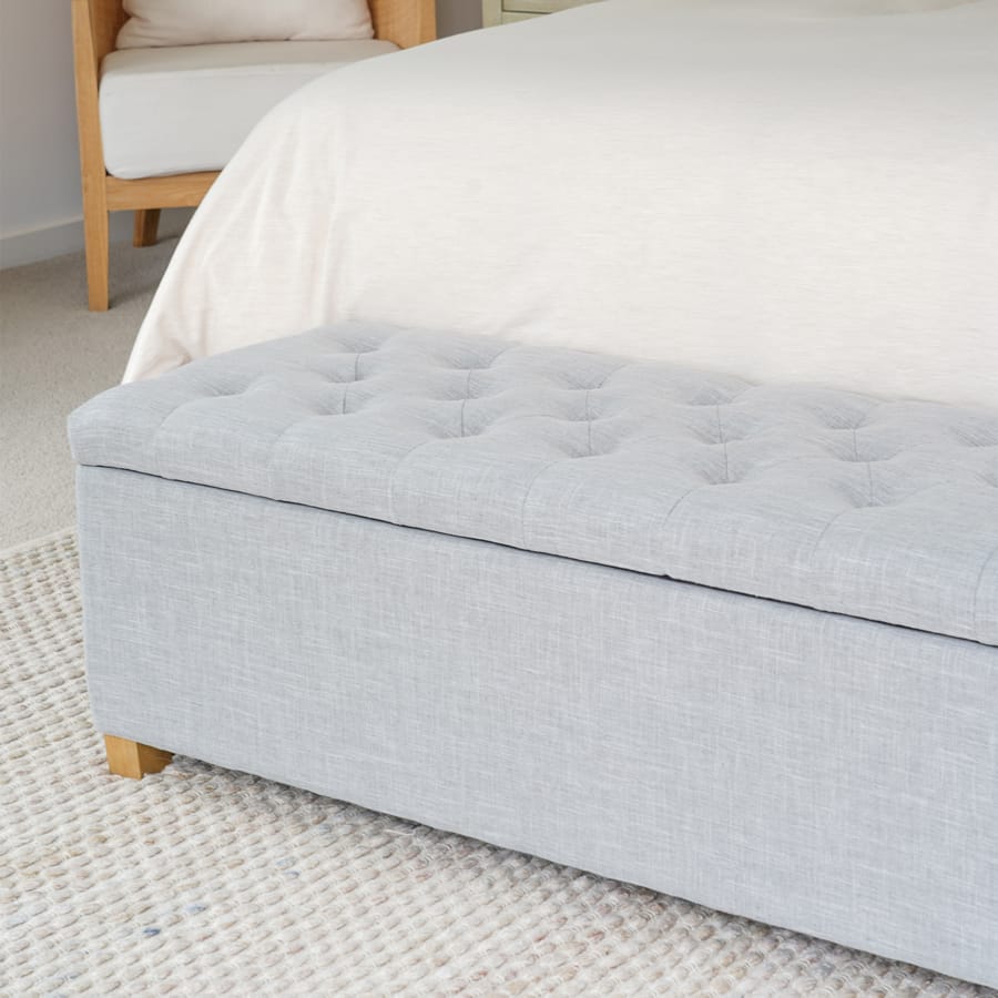 Ashlee Blanket Box Steel By Black Mango Interiors