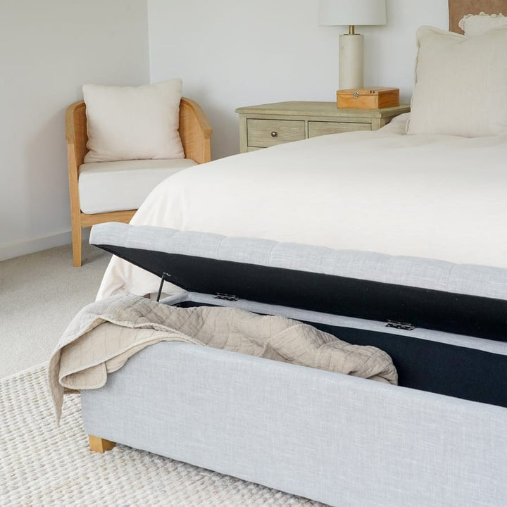 Ashlee Blanket Box Steel By Black Mango Interiors