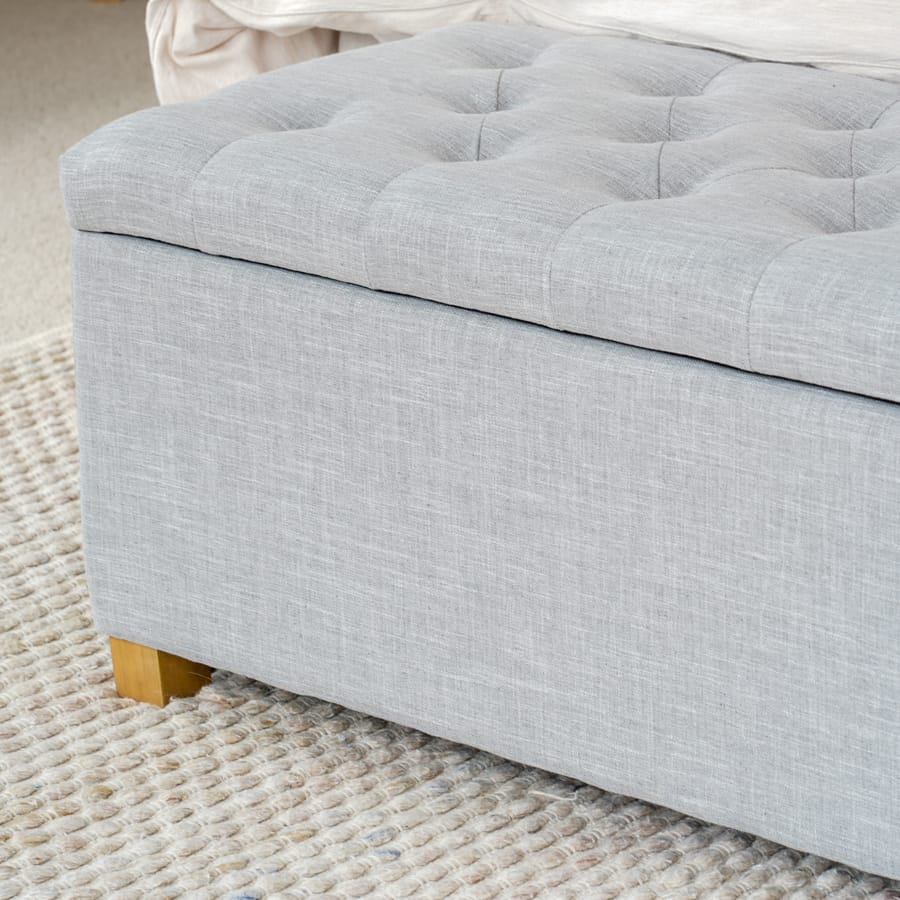 Ashlee Blanket Box Steel By Black Mango Interiors