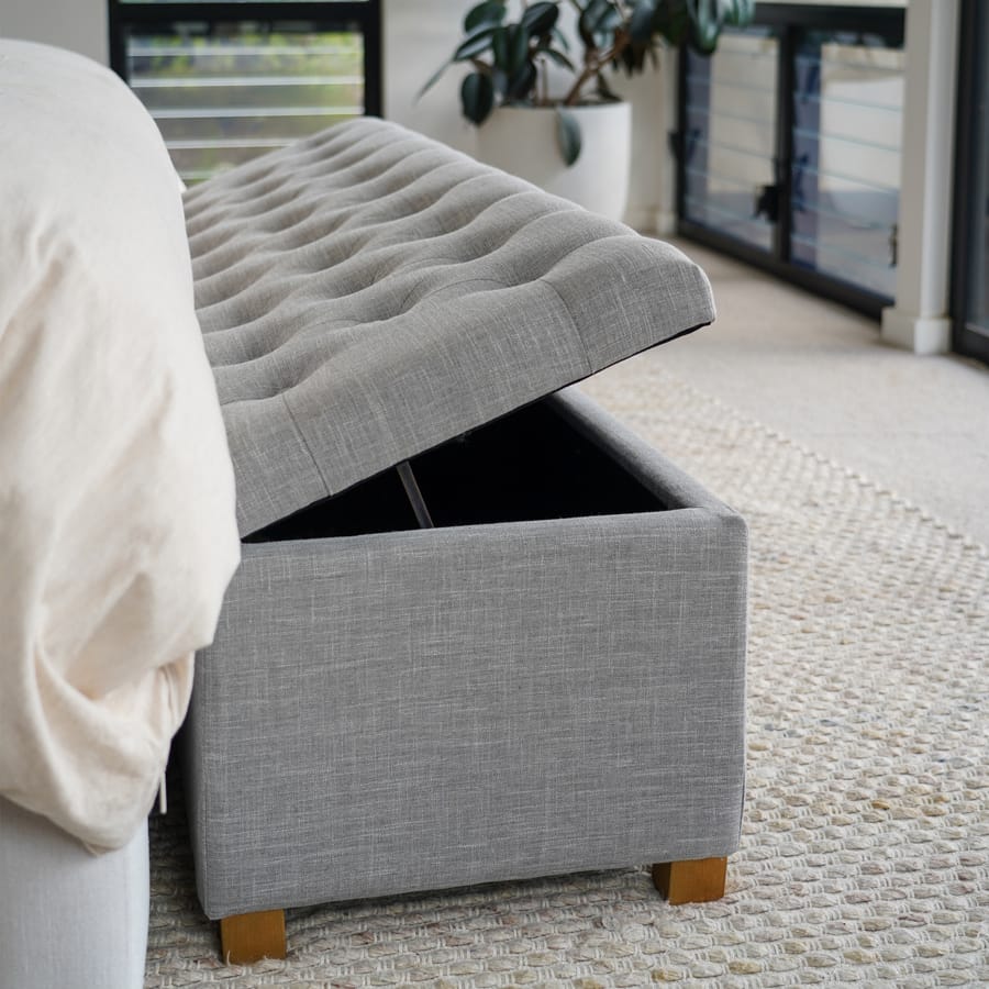 Ashlee Blanket Box Steel By Black Mango Interiors
