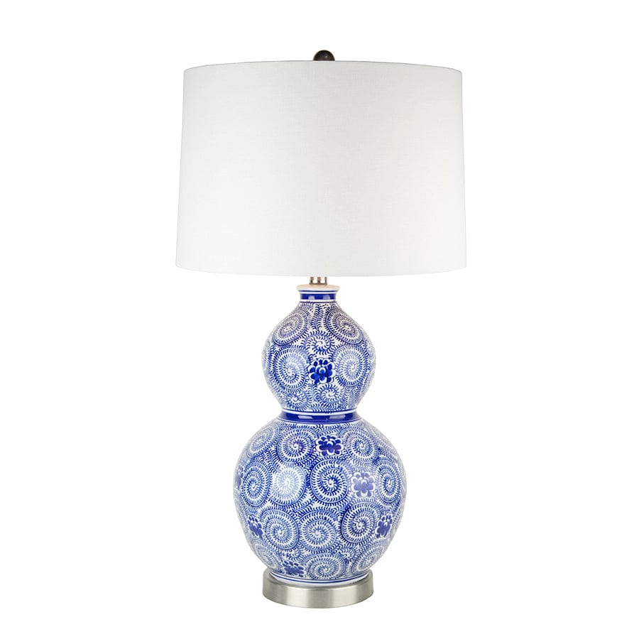 Audrey Blue & White Swirl Ceramic Table Lamp By Black Mango