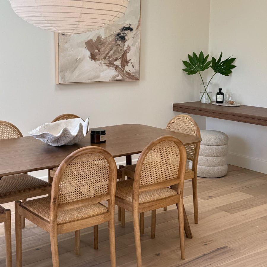 Bungalow Arched Rattan &amp; Oak Dining Chair | Set of 2 By Black Mango Interiors