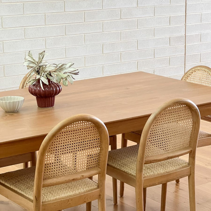 Bungalow Arched Rattan & Oak Dining Chair | Set of 2 By Black Mango Interiors