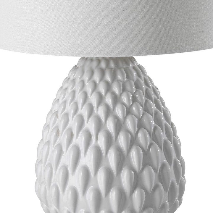 Ceramic Pineapple Table Lamp White By Black Mango