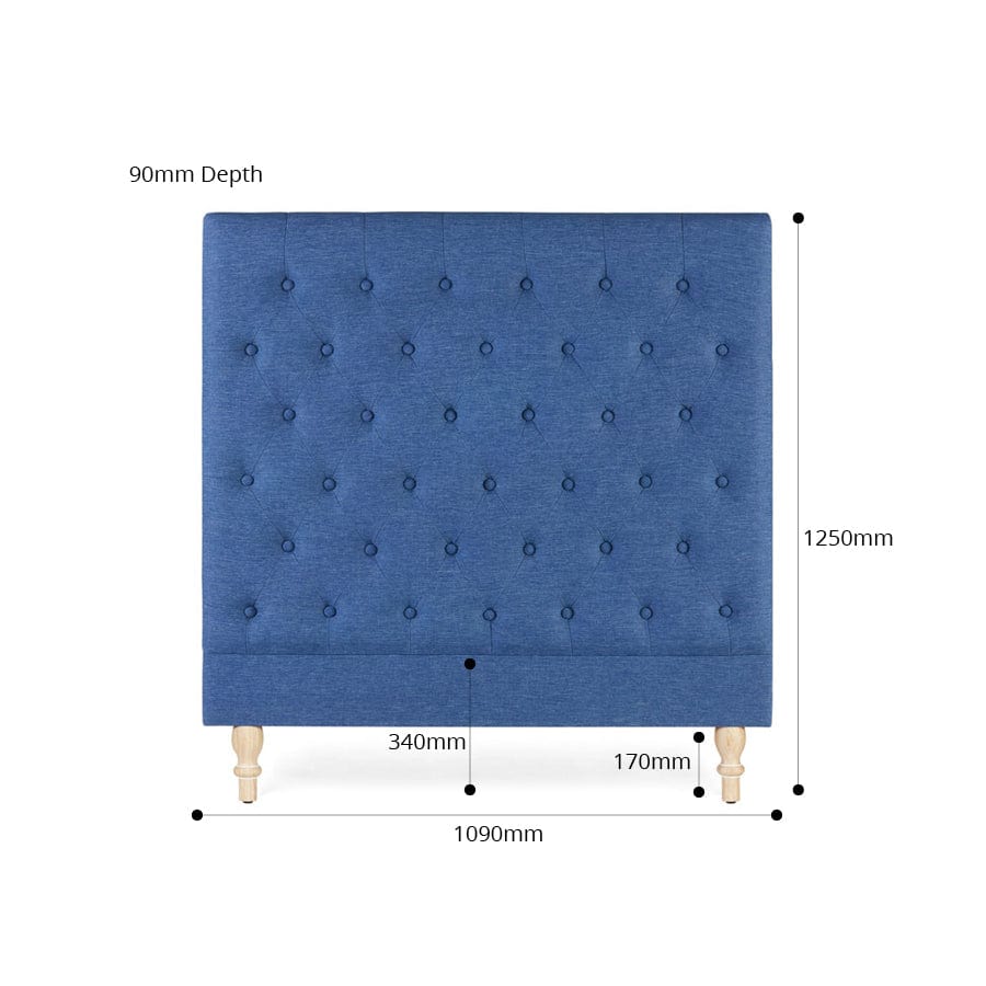 Charlotte Chesterfield Bedhead King Single Size Navy Black Mango Black Mango Interiors