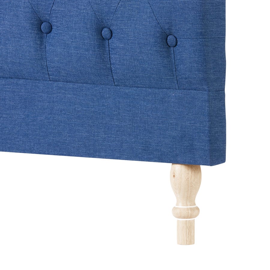 Charlotte Chesterfield Bedhead King Single Size Navy Black Mango Black Mango Interiors