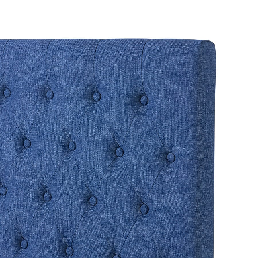 Charlotte Chesterfield Bedhead King Single Size Navy Black Mango Black Mango Interiors