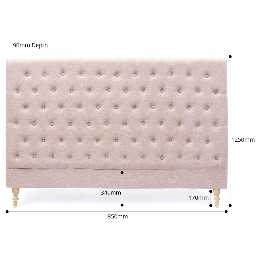 Charlotte Chesterfield Bedhead King Size Dusty Pink By Black Mango