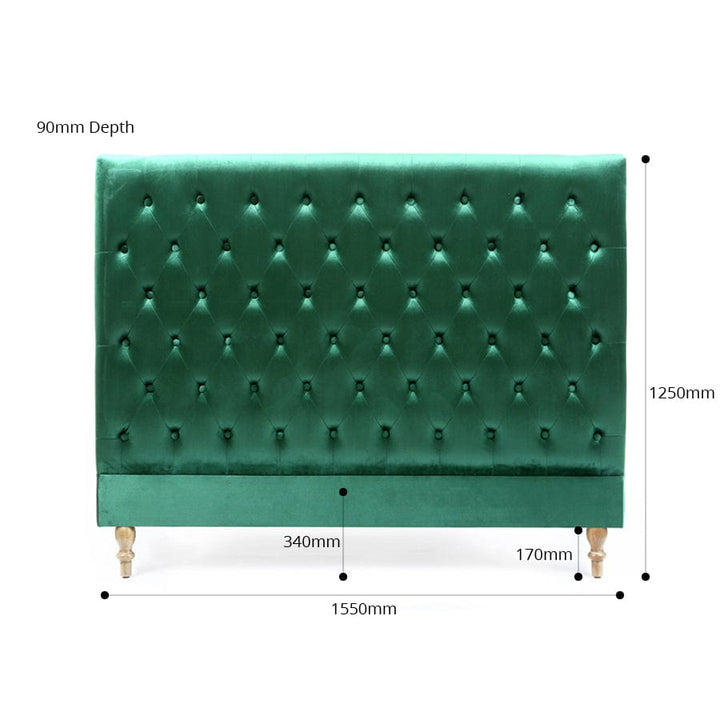 Charlotte Chesterfield Bedhead Queen Size Emerald By Black Mango