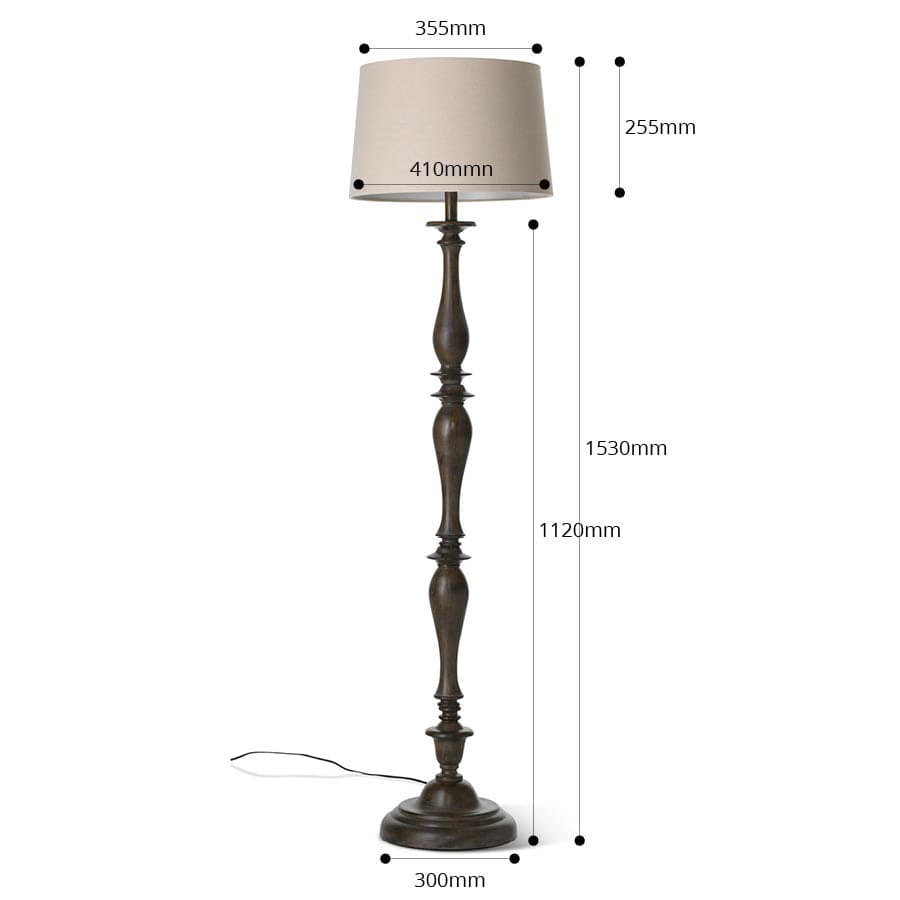 Classic Style Floor Lamp 153cm By Black Mango